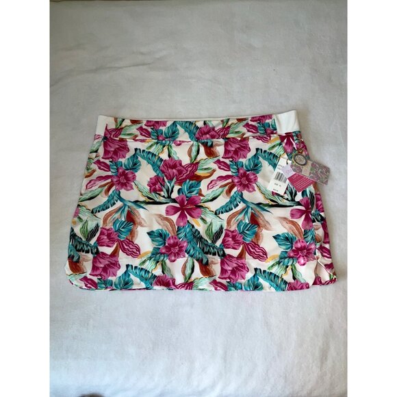 Stella Parker Sport Pull-On Skort Size XL  Pink Floral  UPF 50+ - Picture 2 of 4